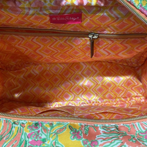 Lilly Pulitzer Orange Multi Color Makeup Tote Purse EUC Target Collaboration - Picture 15 of 17